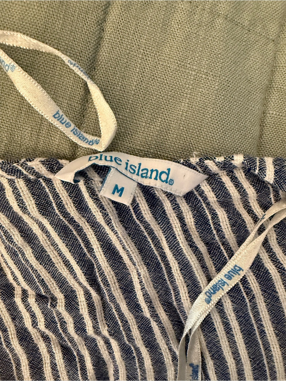 Blue and White Striped Tassel Beach Cover-Up - Picture 5 of 5